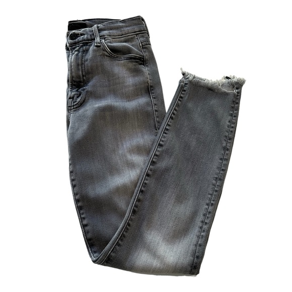 MOTHER The Zip Stunner Two Step Fray Gray Denim Jeans Women’s Size 25 - Picture 2 of 13